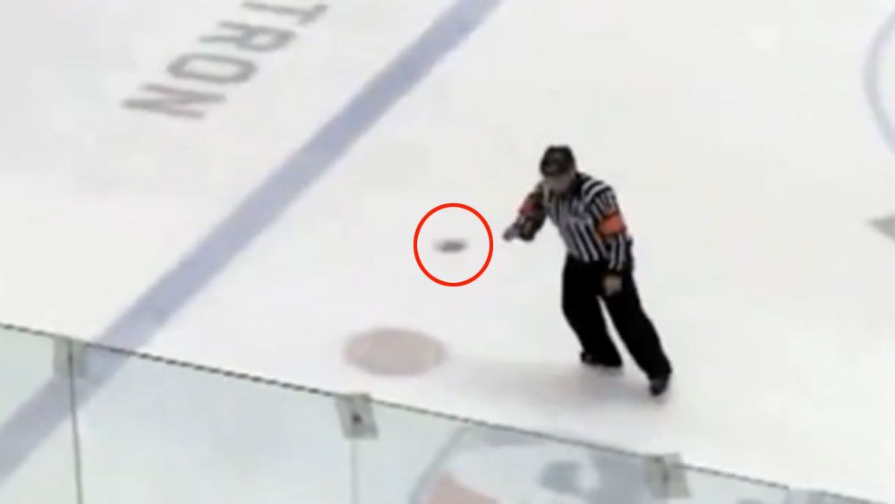 Hockey fan pelts ref in the groin with beer can