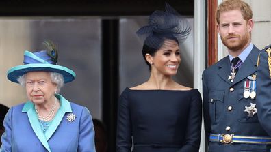 The Duke and Duchess of Sussex with Queen Elizabeth