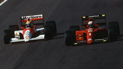 Ayrton Senna (left) and Alain Prost