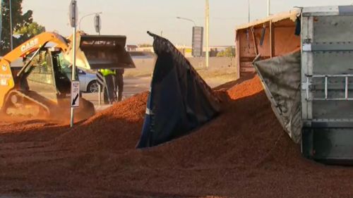 Cleaning crews are working to remove the woodchip.