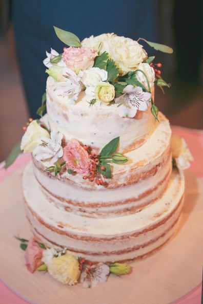 naked wedding cake