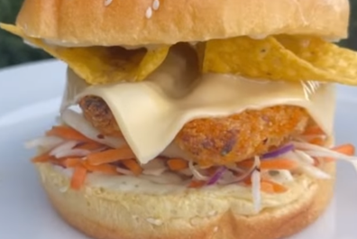 Nectro Vlangos has created what he claims to be a 'healthy' version of a KFC Zinger Crunch burger.
