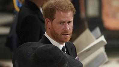 Prince William, Kate, Princess of Wales, Prince Harry and Meghan, Duchess of Sussex attend the pledge ceremony for Queen Elizabeth II at St George's Chapel.