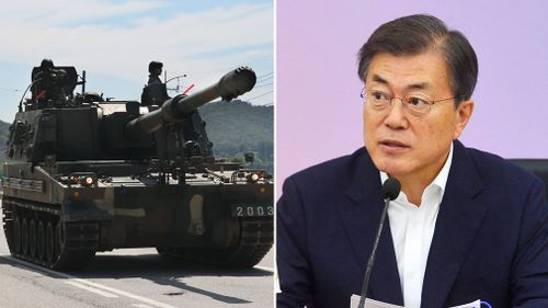 South Korea President Moon-Jae-in has been briefed about military strategy to deal with the North. (AAP)