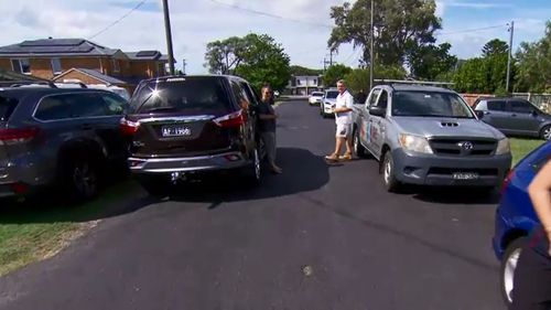 Parking legally blocks the road.