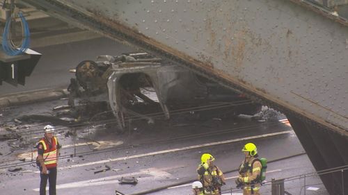 Sydney Harbour Bridge car crash.