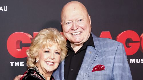 Patti and Bert Newton arrive at opening night of Chicago The Musical on December 19, 2019 in Melbourne. The pair were a regular at events and on red carpets.