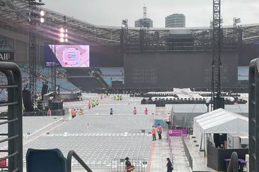 Taylor Swift&#x27;s first Sydney show has been delayed as storms loom over Accor Stadium.