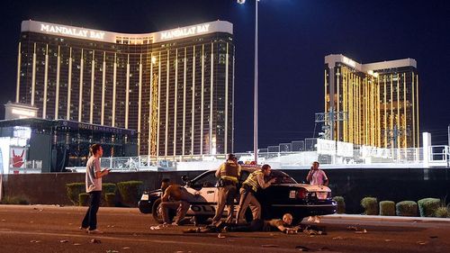 More than 700 people were injured when Paddock rained down bullets on the Route 91 music festival. (AAP)