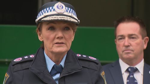Police Commissioner Karen Webb and NSW Deputy Premier Paul Toole announce thousands of firearms set for destruction following recent seizures.  