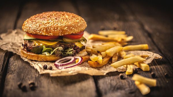 Burger and fries