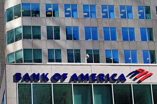 Street signage in downtown Toronto, Canada, on March 9, 2025, displays Bank of America, one of 16 American-owned banks operating and headquartered in Toronto. US President Donald Trump suggests recently that US banks are not allowed in Canada. (Photo by Mike Campbell/NurPhoto)
