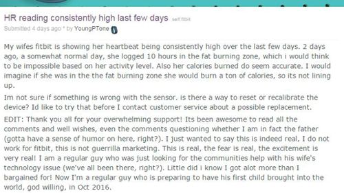 Unusual Fitbit readings tell married couple they're expecting