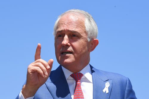 Malcolm Turnbull speaks during the announcement of the winning bid to build the offshore patrol vessels at the Department of Defence in Canberra today. (AAP)