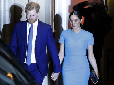 Prince Harry Meghan Markle leave the Endeavour Fund Awards in London on March 5 2020.