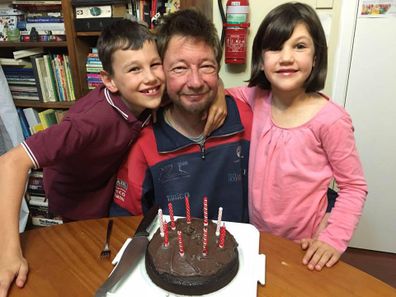 Lorelei (right) with her dad and brother before she was diagnosed.