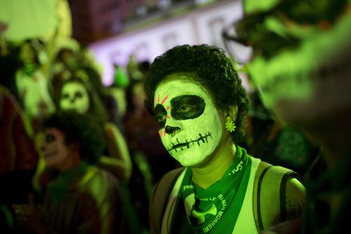 The march came after Argentina last week passed a bill that will legalise abortion in the first 14 weeks of pregnancy. Picture: AP.