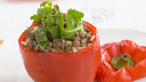 Rice-stuffed capsicum