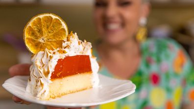 Citrus jelly filled bombe Alaska is here for summer