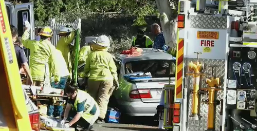 A man is dead and four others seriously injured after a crash north of Brisbane this afternoon.