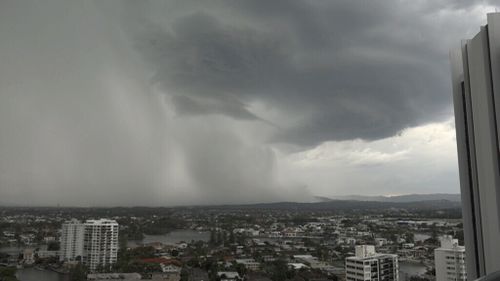 Heavy rain over the Gold Coast yesterday. (9NEWS)