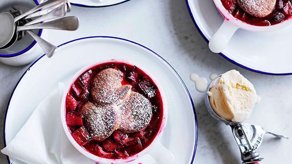 Rhubarb cobbler