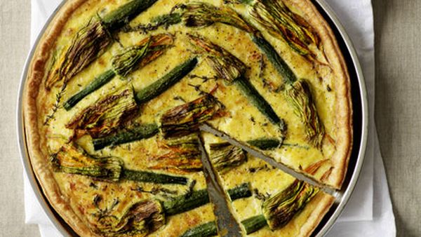 Zucchini flower tart