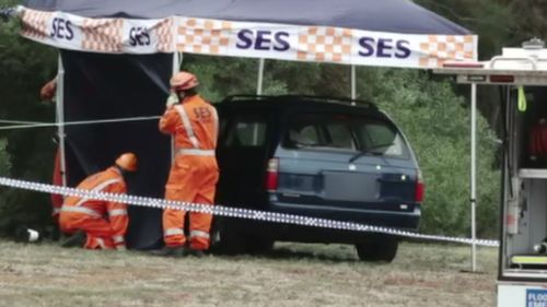 Officers searching the area opened the boot of a Holden Commodore and found him stuffed in the back. (9NEWS)