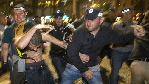 Israeli police scuffle with Ethiopian Jewish protesters. (AFP)