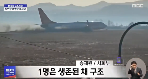 Video played by local broadcasters purported to show the plane sliding off the runway before hitting a fence and bursting into flames.