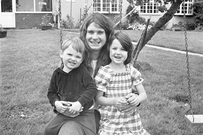 Ozzy Osbourne seen here at home with his children Jessica and Louis, 19th August 1978. 