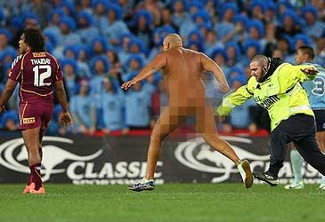 When was Wati Holmwood sentenced to jail for streaking at a State of Origin match?