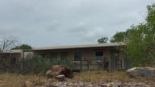 Resident of Block D wearing a santa hat at Howard Springs Quarantine Facility in Darwin Photo: Louise Radcliffe-Smith 23rd December 2020
