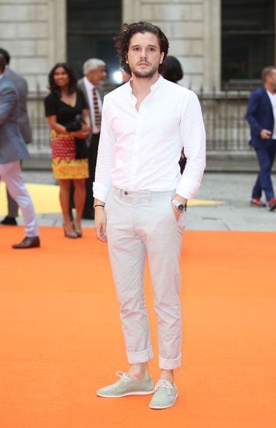 Games of Thrones actor and Dolce &amp; Gabbana fragrance model Kit Harrington&nbsp;at the Royal Academy of Arts summer exhibition.