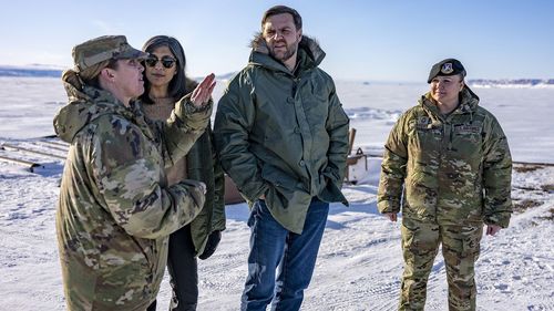 Vice President JD Vance and second lady Usha Vance are seen during a visit to Greenland last March.