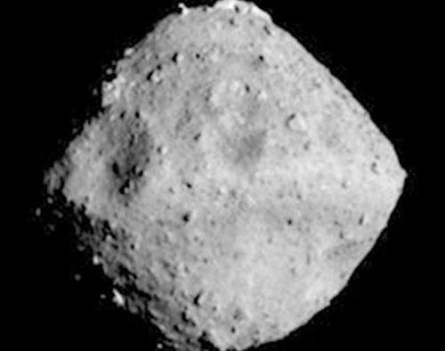 The asteroid, named Ryugu after an undersea palace in a Japanese folktale, is about 900 meters in diameter. 