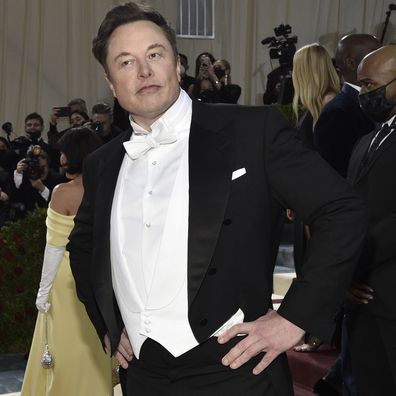 Elon Musk attends the Metropolitan Museum of Art's Costume Institute benefit gala celebrating the opening of the "In America: An Anthology of Fashion" exhibition on Monday, May 2, 2022 in New York.  (Photo by Evan Agostini/Invision/AP)