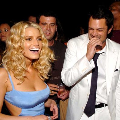 Jessica Simpson and Johnny Knoxville during "The Dukes of Hazzard" Los Angeles Premiere.