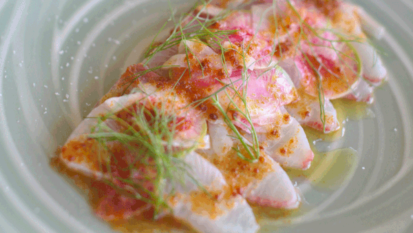 Giovanni-Pilu's Hiramasa Kingfish with trout roe