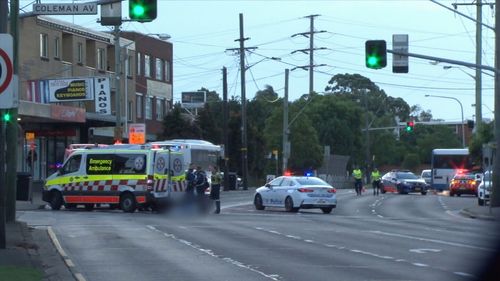 Witnesses say the man was struck by a public bus when crossing the road.