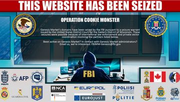 An FBI banner plastered across Genesis Market&#x27;s site 