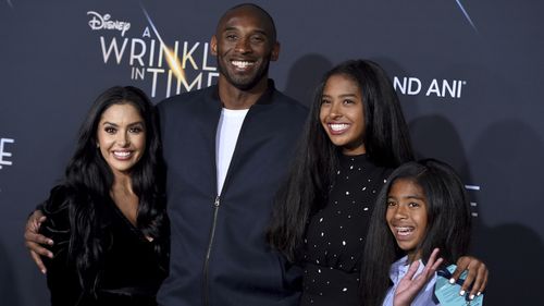 Kobe Bryant and his family at the world premiere of "A Wrinkle in Time" in Los Angeles, in 2018. Vanessa Bryant, from left, Kobe Bryant, Natalia Bryant and Gianna Maria-Onore Bryant.