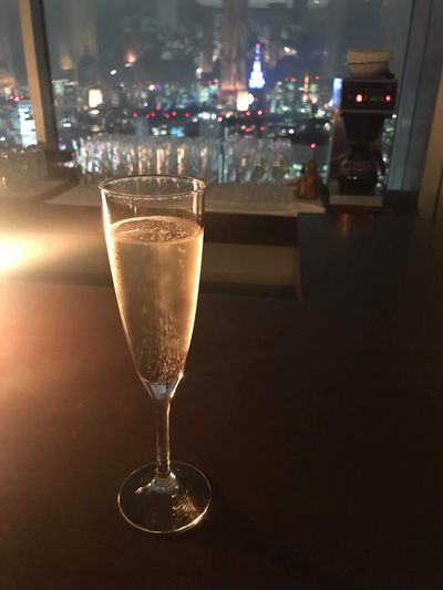 Glass of champagne, Tokyo, Japan - $45