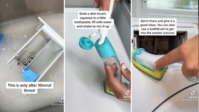 Cleaning hack toothpaste washing machine mould