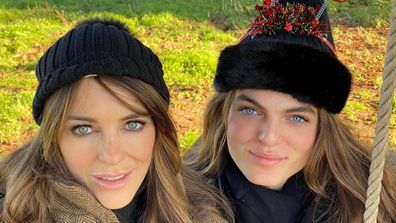 Elizabeth Hurley, Damian Hurley, selfies, Christmas, lookalike, son, mother