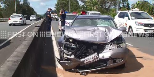 The woman left the scene of a car crash on the Gold Coast. (9NEWS)