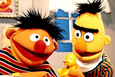 These <i>Sesame Street</i> roommates sleep in the same room and are almost always spotted together, though the show's producers have always denied they're meant to be a gay couple.