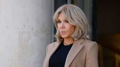 Brigitte Macron, 27 Mart'ta Elysée Sarayı'nda. 
