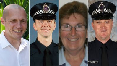 Kevin King, Joshua Prestney, Lynette Taylor and Glen Humphris were all killed in the line of duty.