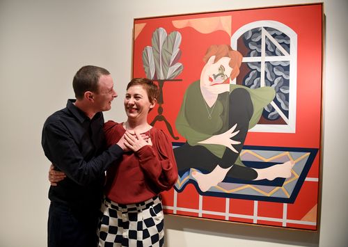 Mitch Cairns with his wife Agatha Gothe-Snape. (AAP)